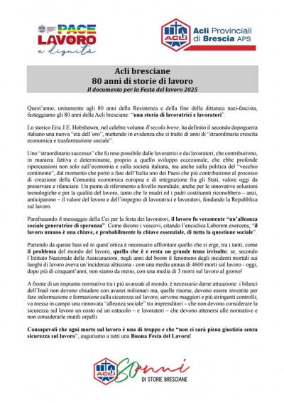 80 anni di storie di lavoro - Acli Brescia (BS)