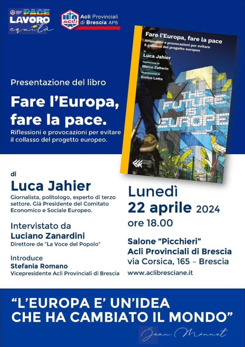 Presentazione del libro "Fare l'Europa, fare la pace" - Acli Brescia (BS)