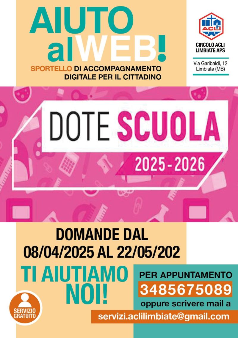 Aiuto al Web: Dote Scuola - Circolo Acli Limbiate (MI)