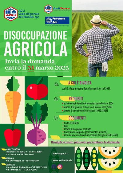 Invia la domanda per la Disoccupazione Agricola - Acli Molise