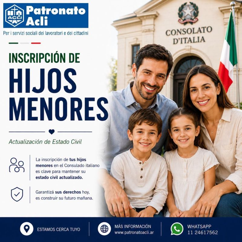 INSCRIPCIÓN DE HIJOS MENORES - PATRONATO ACLI ARGENTINA