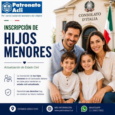 INSCRIPCIÓN DE HIJOS MENORES - PATRONATO ACLI ARGENTINA