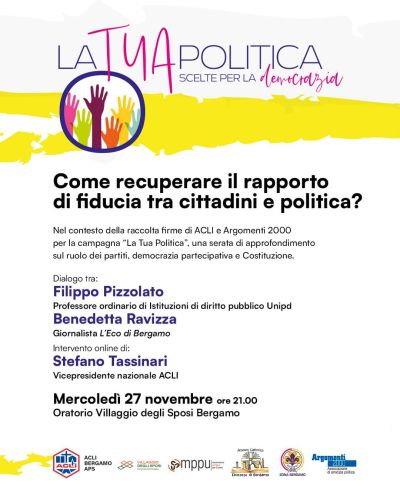 Come recuperare il rapporto di fiducia tra cittadini e politica? - Acli Bergamo (BG)