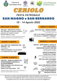 Festa Patronale San Magno e San Bernardo - Circolo ACLI Ceriolo (CN)