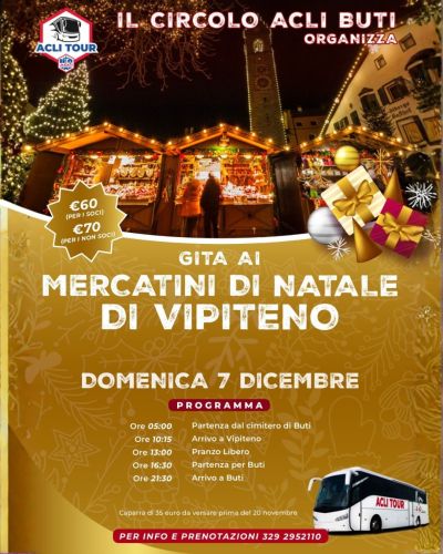 Gita ai Mercatini di Natale di Vipiteno - Vipiteno - Circolo Acli Buti (PI)