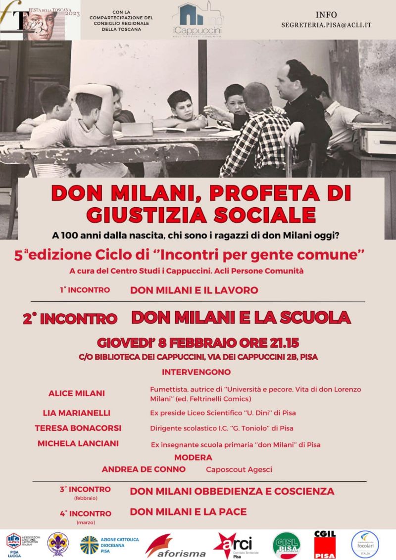 Don Milani, profeta di giustizia sociale: Don Milani e la scuola - Acli Pisa (PI)