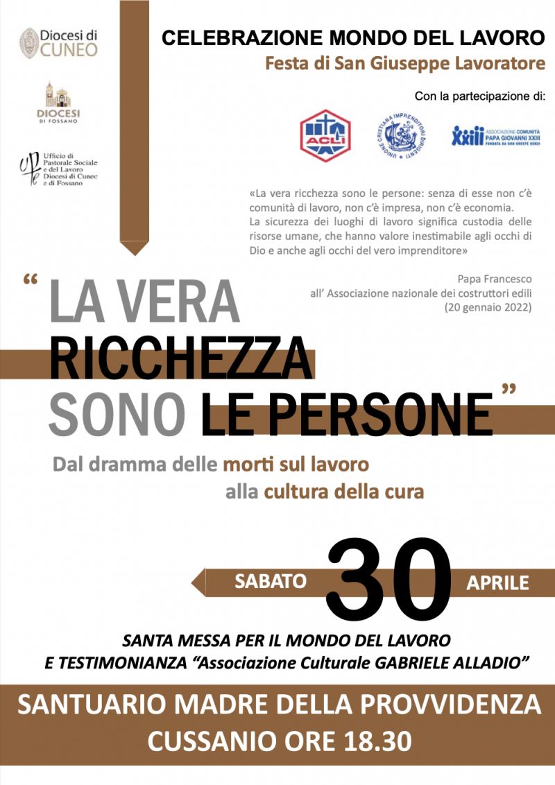 Primo maggio. Festa di San Giuseppe Lavoratore - Acli Cuneo (CN)