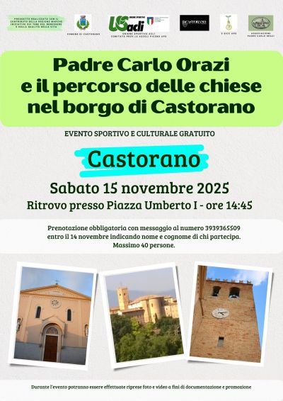 Padre Carlo Orazi e il percorso delle chiese nel borgo di Castorano - Castorano (AP) - US Acli Marche
