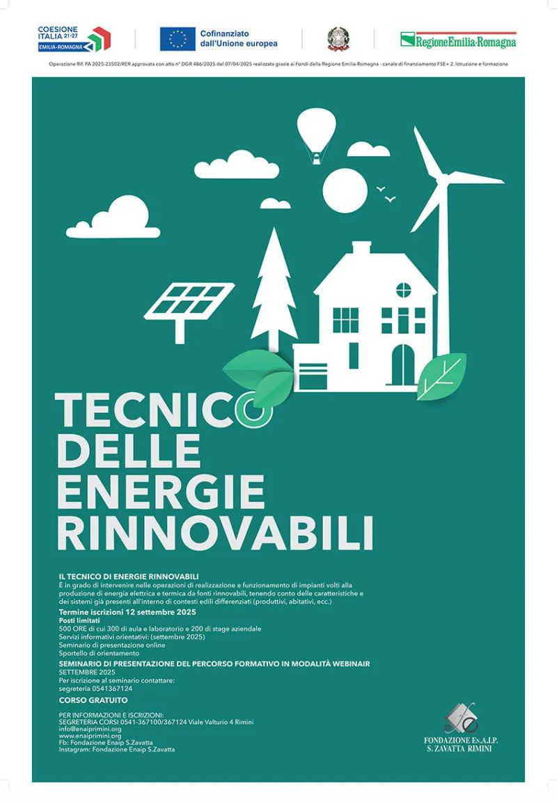 Corso Tecnico delle energie rinnovabili - Rimini - Acli Rimini (RN)