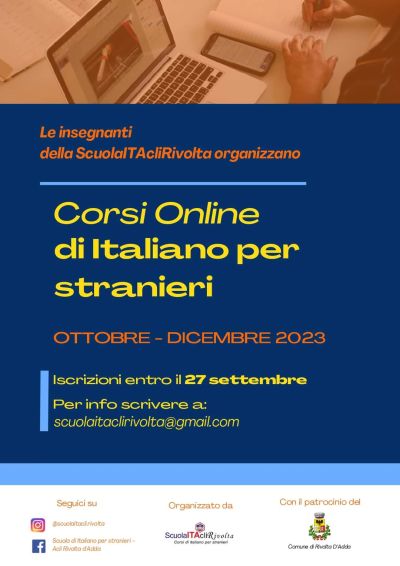 Corsi online di italiano per stranieri - Circolo Acli Rivolta (CR)