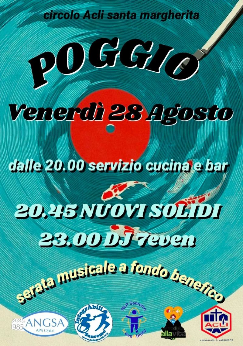 SERATA MUSICALE A SFONDO BENEFICO - CIRCOLO ACLI SANTA MARGHERITA POGGIO DI SANREMO (IM)