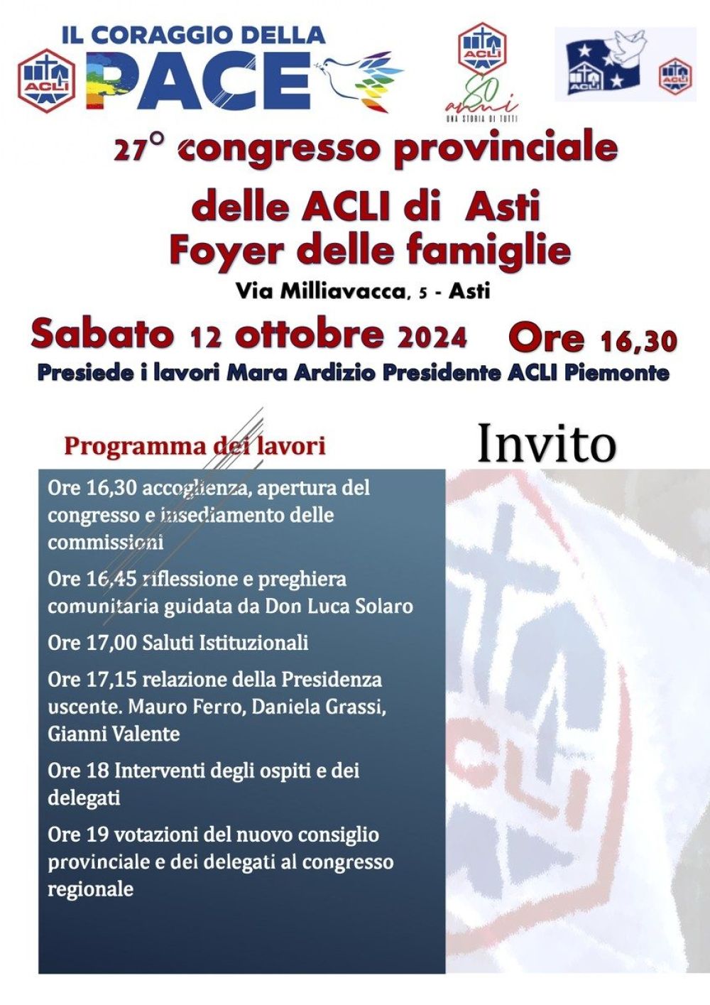 27° Congresso Provinciale: Il Coraggio della Pace - Acli Asti (AT)