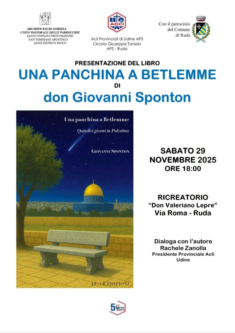 PRESENTAZIONE DEL LIBRO "UNA PANCHINA A BETLEMME" - RUDA