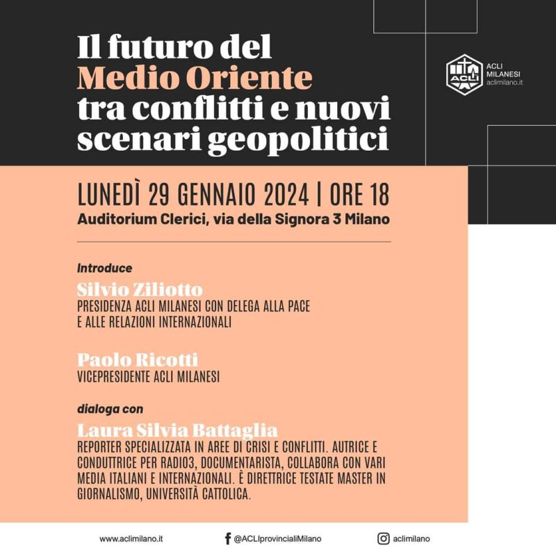 Il futuro del Medio Oriente tra conflitti e nuovi scenari politici - Acli Milano (MI)