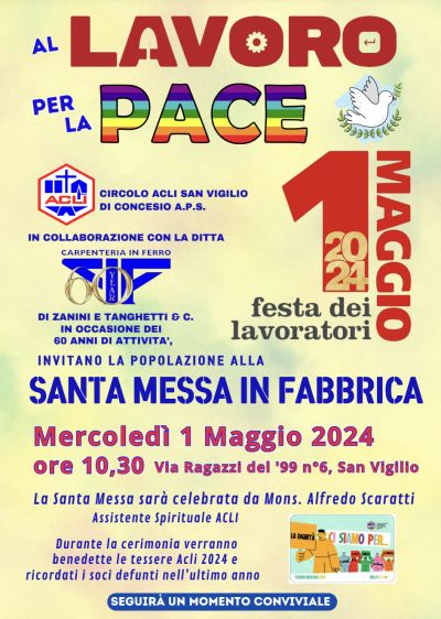 Al Lavoro per la Pace: Santa Messa in fabbrica - Circolo Acli Concesio (BS)