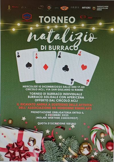 Torneo natalizio di burraco - San Giuliano (RN) - Circolo Acli San Giuliano (RN)