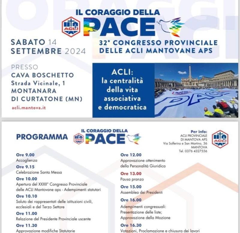 Il coraggio della Pace: 32° Congresso Provinciale - Acli Mantova (MN)