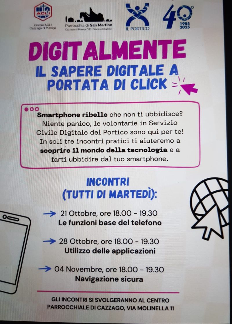 Digitalmente - Cazzago di Pianiga (VE) - Circolo Acli Cazzago (VE)