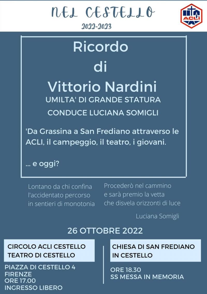 Ricordo di Vittorio Nardini - Circolo Acli Cestello (FI)