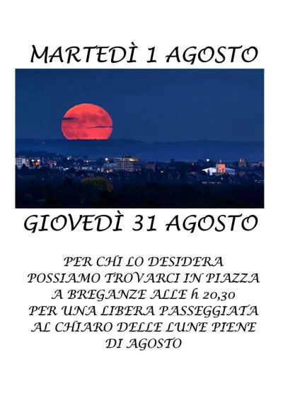 Passeggiata al chiaro delle lune piene di agosto - Circolo Acli don Piero Carpenedo (VI)