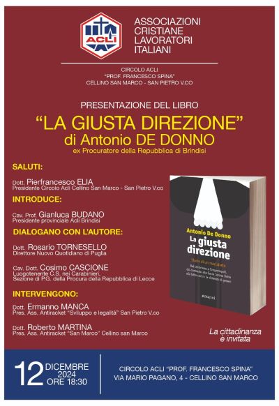 Presentazione del libro "La Giusta Direzione" - Circolo Acli San Pietro Vernotico (BR)