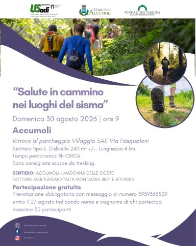 SALUTE IN CAMMINO NEI LUOGHI DEL SISMA - ACCUMOLI (RI) - US ACLI MARCHE