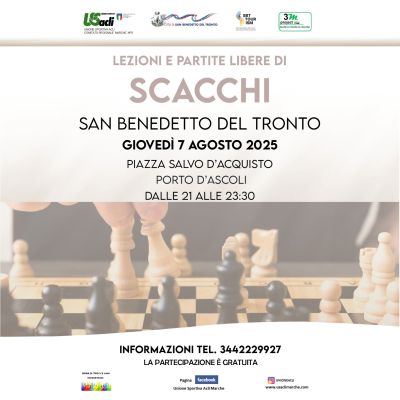 Lezioni e partite libere di scacchi - Porto d'Ascoli (AP) - US Acli Marche