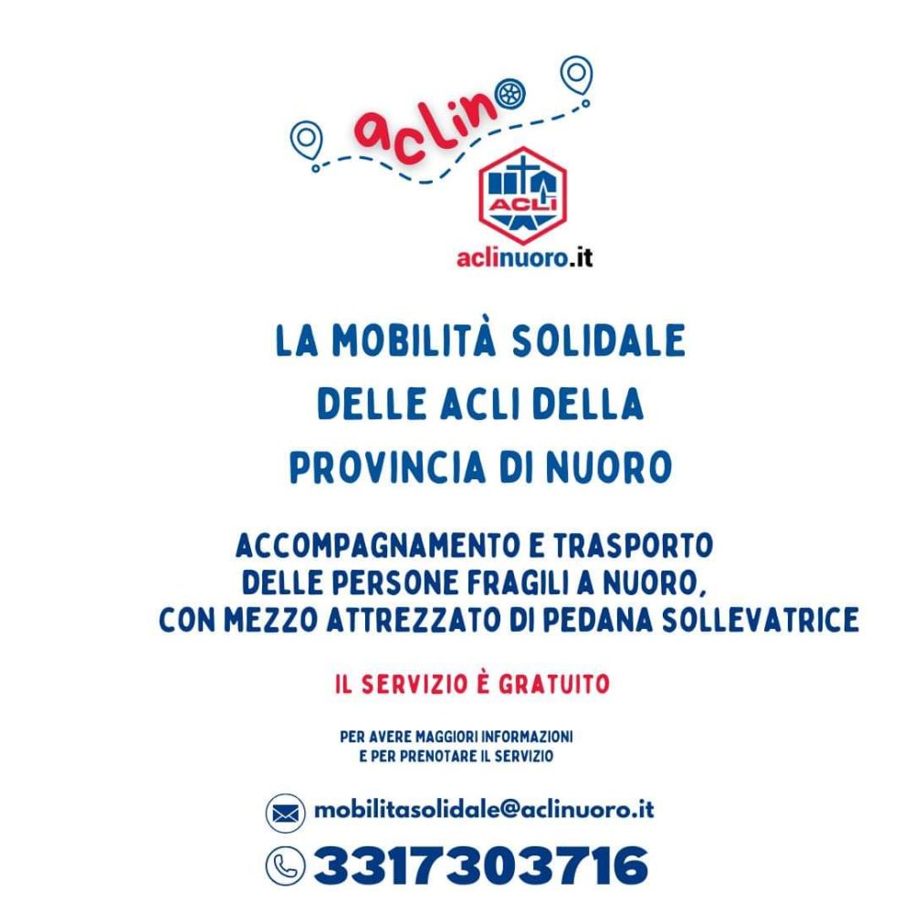 Accompagnamento e trasporto delle presone fragili - Acli Nuoro (NU)