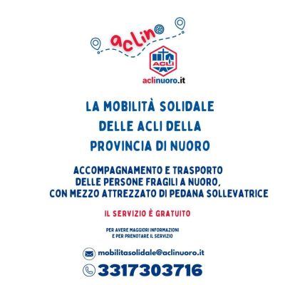 Accompagnamento e trasporto delle presone fragili - Acli Nuoro (NU)