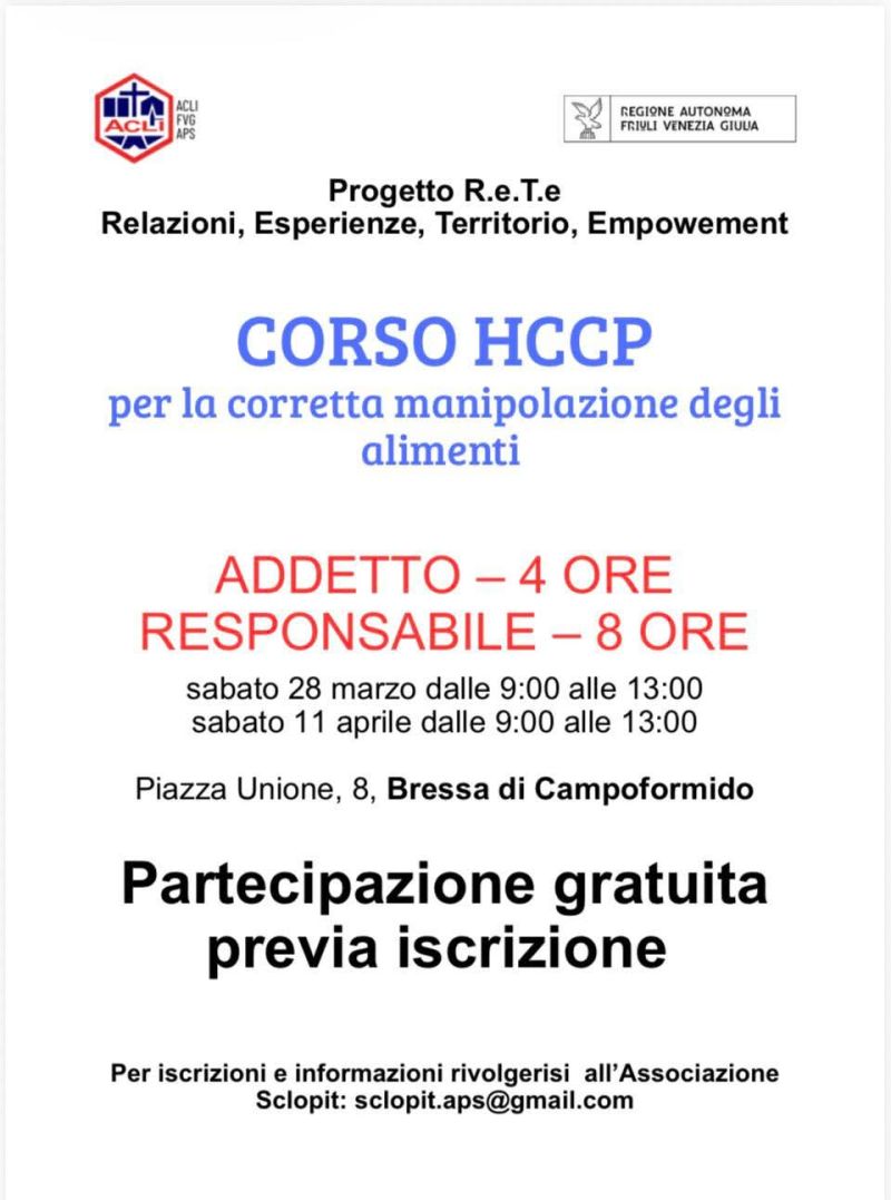CORSO HACCP - UDINE