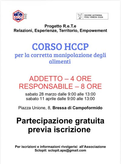 CORSO HACCP - UDINE