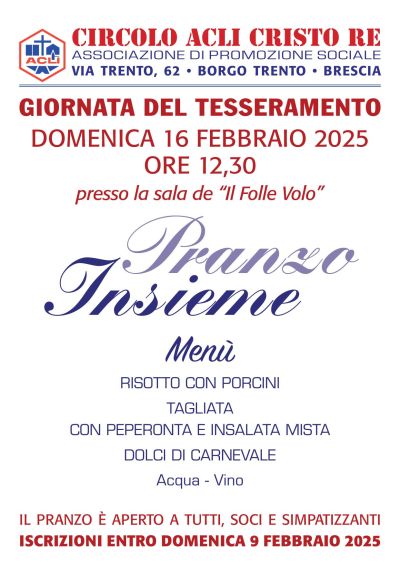 Giornata del Tesseramento - Circolo Acli Cristo Re (BS)