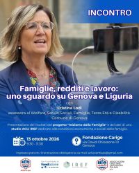 FAMIGLIE E REDDITI: UNO SGUARDO SU GENOVA E LIGURIA - GENOVA - ACLI GENOVA