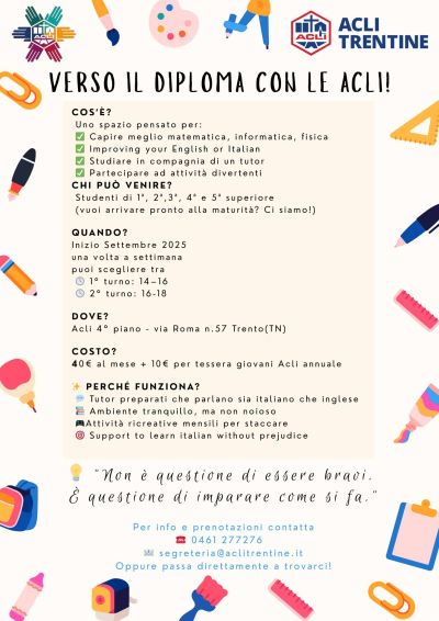 Verso il diploma can le Acli - Trento - Acli Trento (TN)