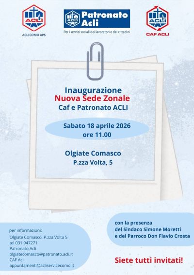 INAUGURAZIONE NUOVA SEDE ZONALE CAF E PATRONATO ACLI - ACLI COMO APS (CO)