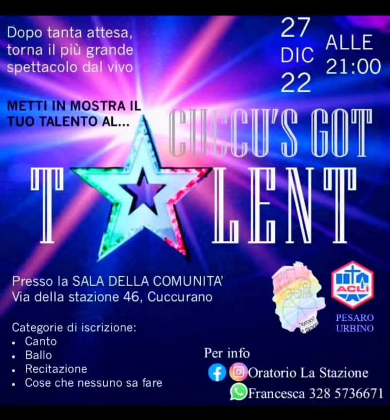 Cuccu&#039;s Got Talent - Acli Pesaro Urbino (PU)