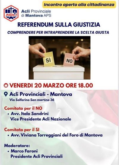 REFERENDUM SULLA GIUSTIZIA - COMPRENDERE PER INTRAPRENDERE LA SCELTA GIUSTA