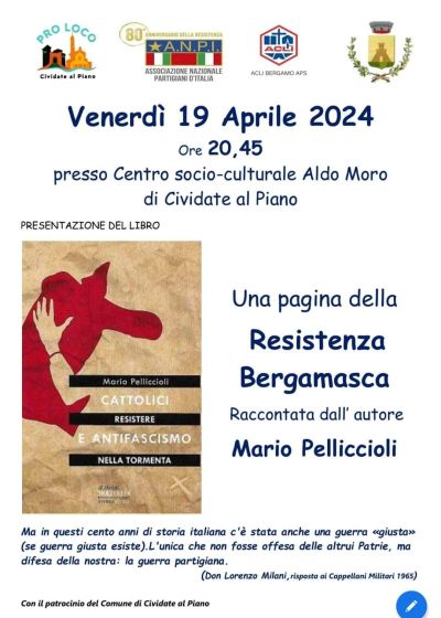 Presentazione libro &quot;Resistere nella tormenta: Cattolici e antifascismo&quot; - Acli Bergamo (BG)