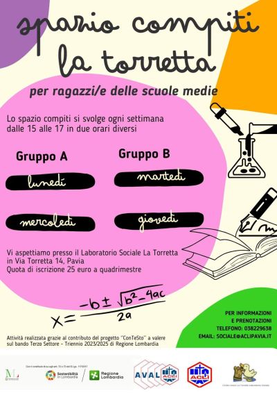 Spazio compiti la Torretta - Laboratorio Sociale &quot;La Torretta&quot;, Acli Lombardia e Aval