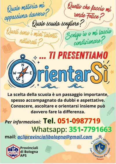 ORIENTAR-SI! - LA SCELTA DELLA SCUOLA - BOLOGNA