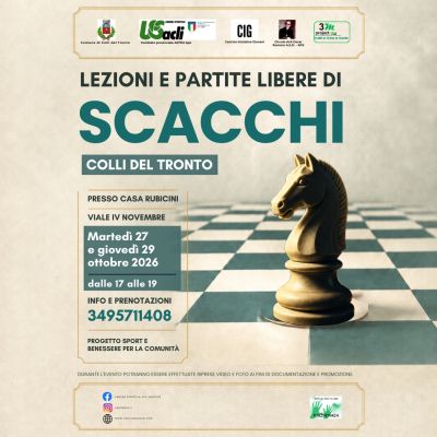 LEZIONI E PARTITE LIBERE DI SCACCHI - COLLI DEL TRONTO (AP) - US ACLI ASCOLI PICENO - CIRCOLO ACLI ROMERO