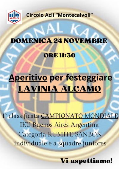 Aperitivo in onore di Lavinia Alcamo - Circolo Acli Montecalvoli (PI)