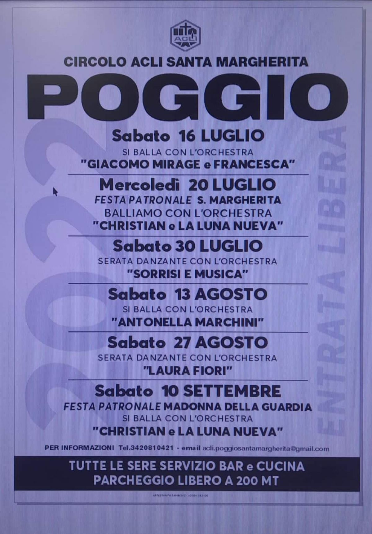 Festa - Circolo Acli Santa Margherita Poggio (IM)