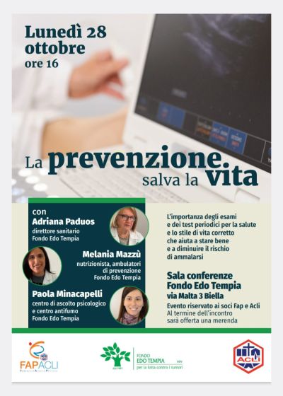 La prevenzione salva la vita - Circolo Acli Toniolo di Biella (BI)