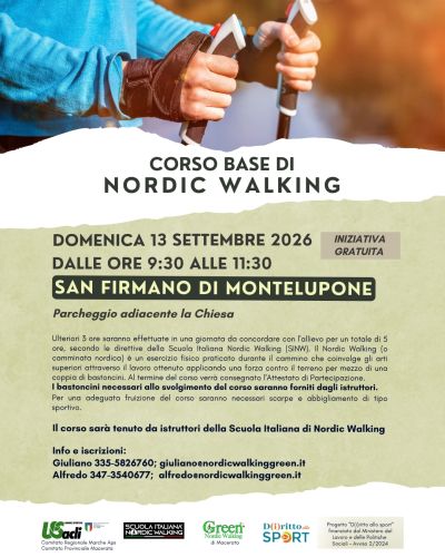 CORSO BASE DI NORDIC WALKING - MONTELUPONE (MC) - US ACLI MARCHE E MACERATA