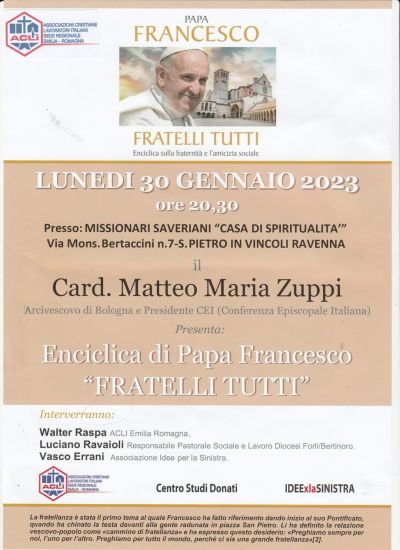Enciclica di Papa Francesco &quot;Fratelli Tutti&quot; - Acli Emilia Romagna