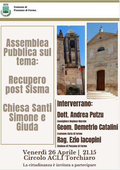 Assemblea Pubblica sul tema: Recupero post Sisma - Circolo Acli Torchiaro (FM)