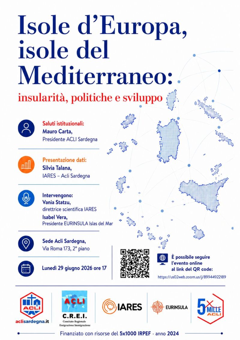 ISOLE D'EUROPA, ISOLE DEL MEDITERRANEO: INSULARITA', POLITICHE E SVILUPPO - CREI - ACLI SARDEGNA - CAGLIARI (CA)