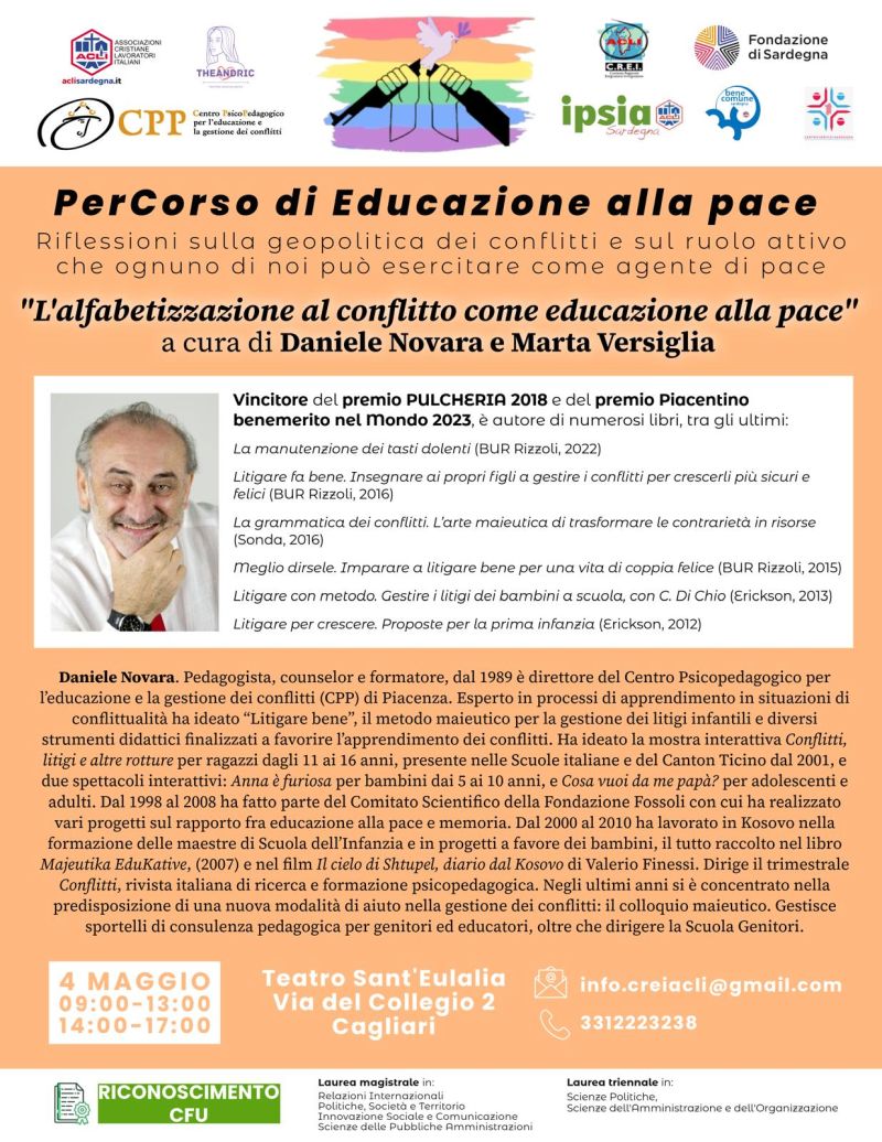 Percorso di Educazione alla Pace: L'alfabetizzazione al conflitto come educazione alla pace - Acli Sardegna, Ipsia Sardegna, Crei Acli e Bene Comune Acli