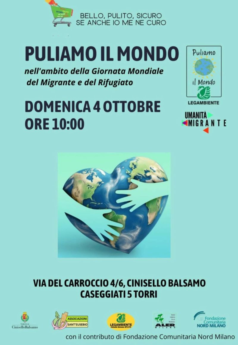 GIORNATA MONDIALE DEL MIGRANTE E DEL RIFUGIATO - PULIAMO IL MONDO - CINISELLO BALSAMO (MI) - CIRCOLO ACLI CINISELLO BALSAMO (MI)